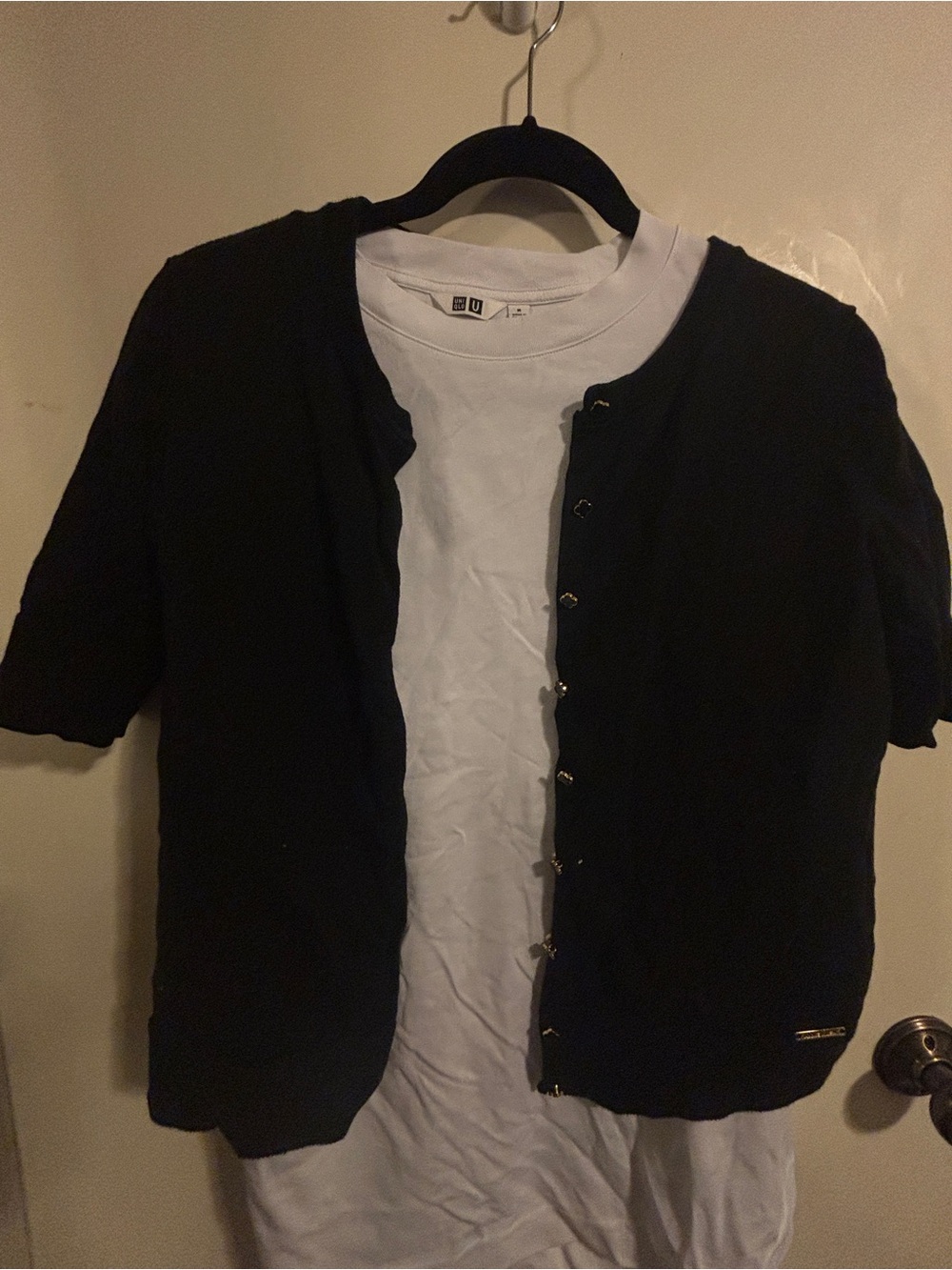 Black Short-Sleeve Cardigan